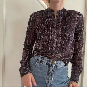 Women's Black Snake Print Blouse
